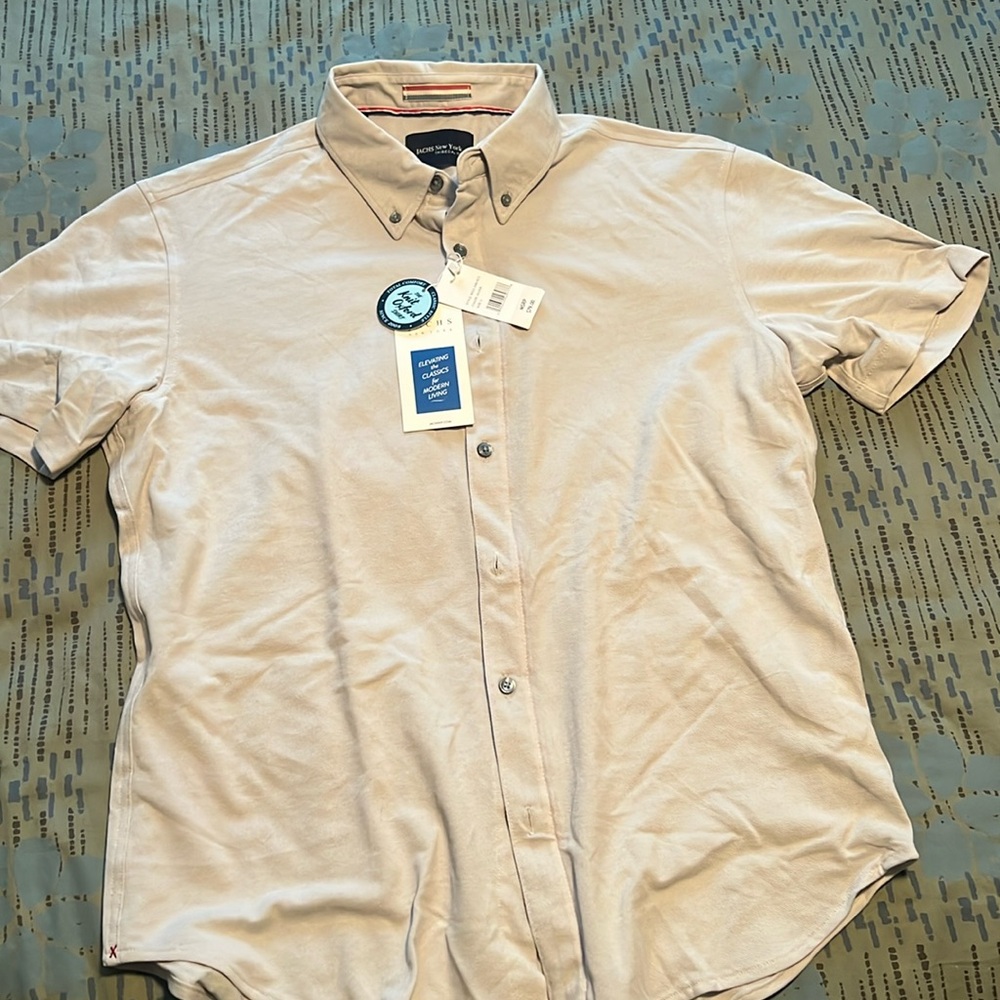 Jachs Gray Casual Button Down Shirt with Textured Fabric